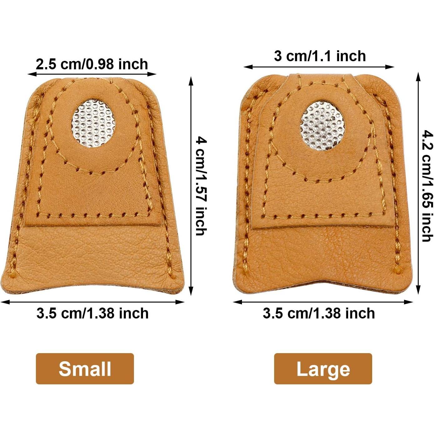 Dedales de Cuero WILLBOND 4 Piezas para Coser a Mano