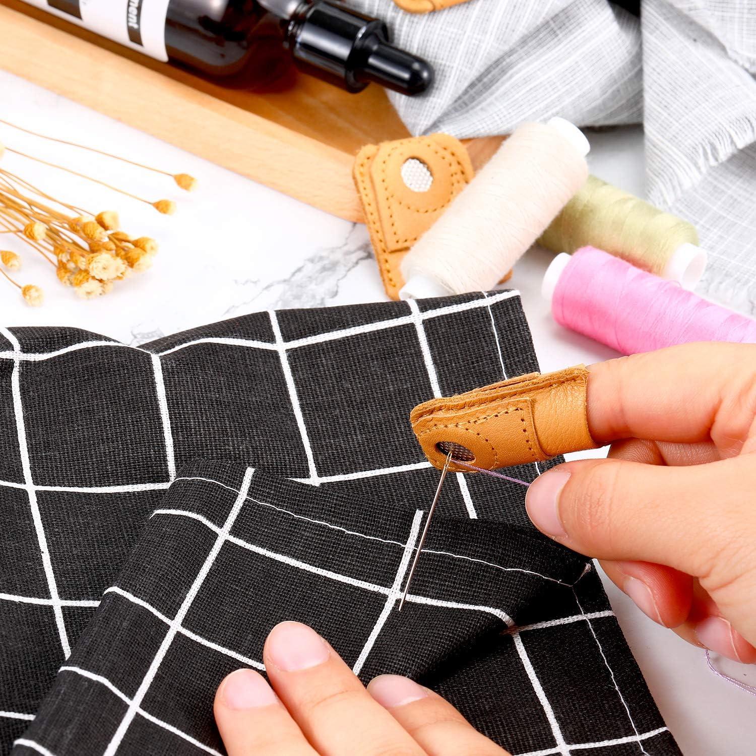 Dedales de Cuero WILLBOND 4 Piezas para Coser a Mano