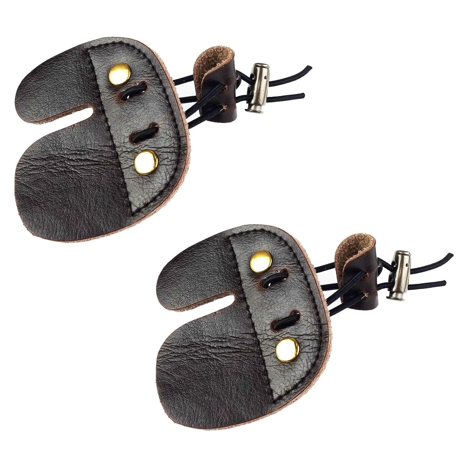 Protector de Dedos de Arquería Zelerdo - 2 Piezas Piel Vaca