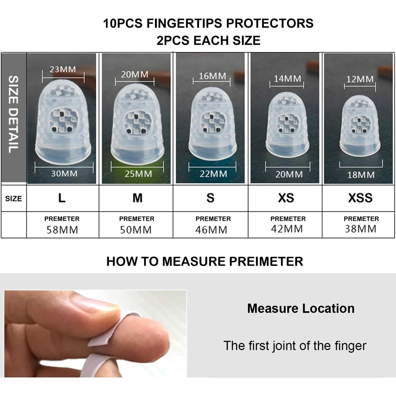 Set de Protectores de Dedo y Picks para Guitarra Silicona