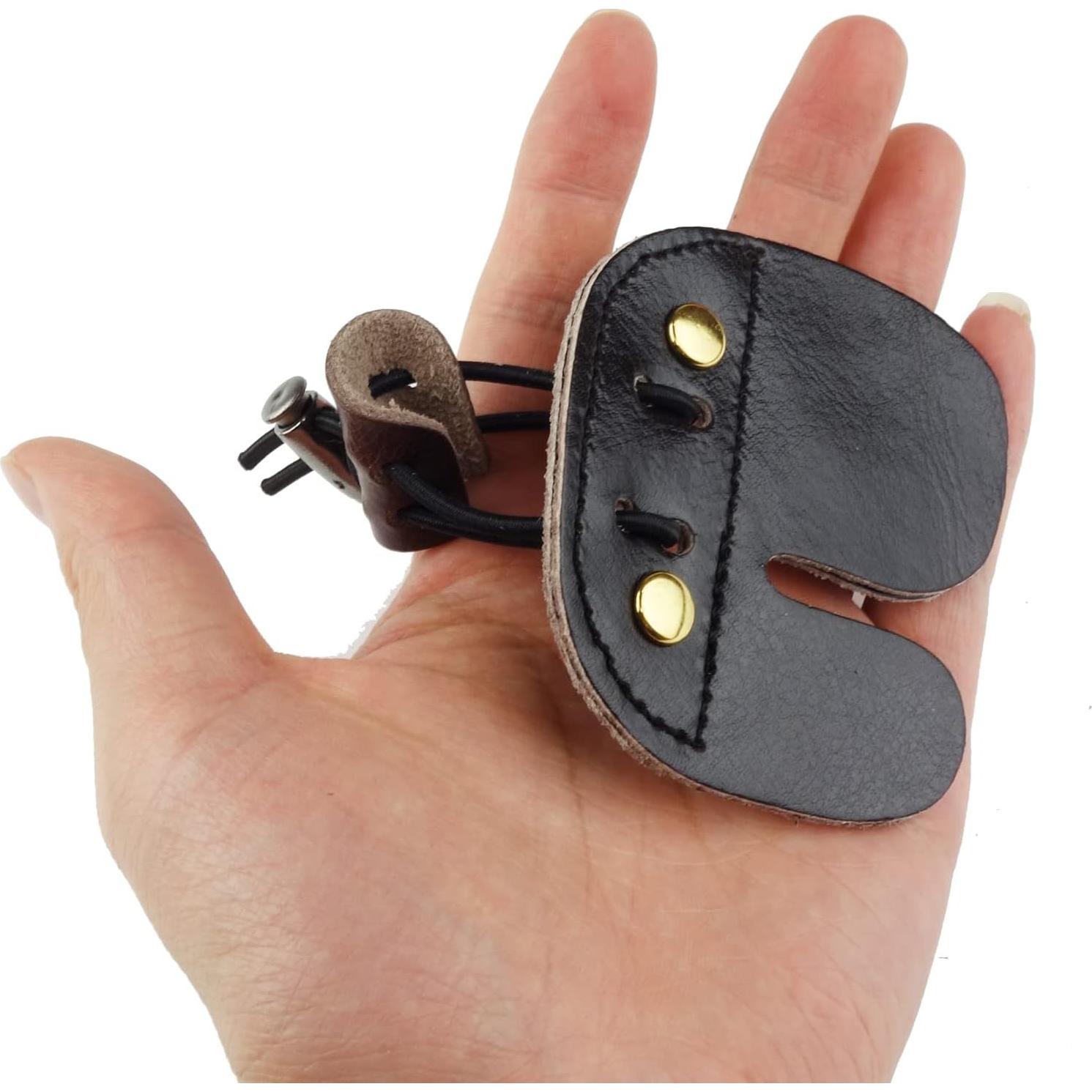 Paquete de 2 Pestañas de Dedo de Arquería Miokun Cuero