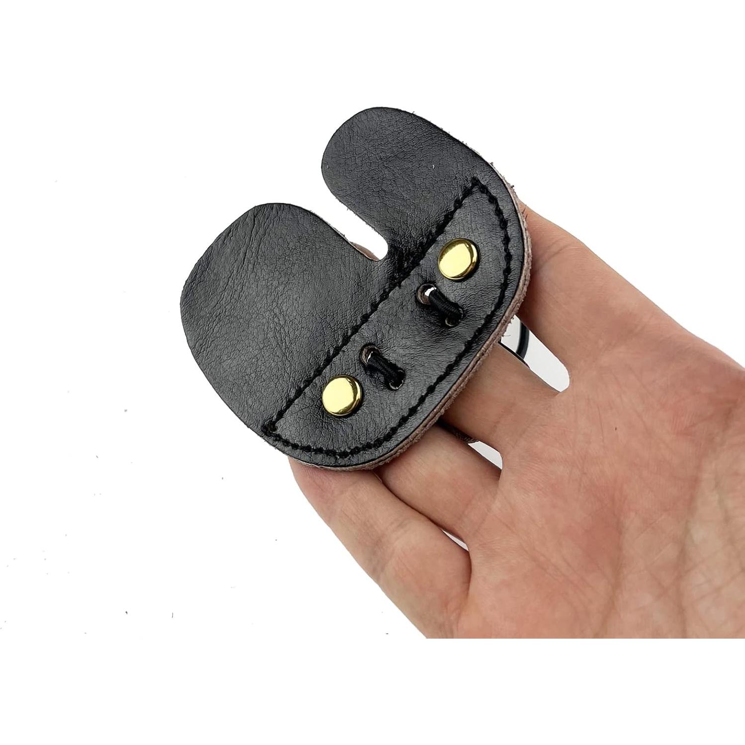 Paquete de 2 Pestañas de Dedo de Arquería Miokun Cuero