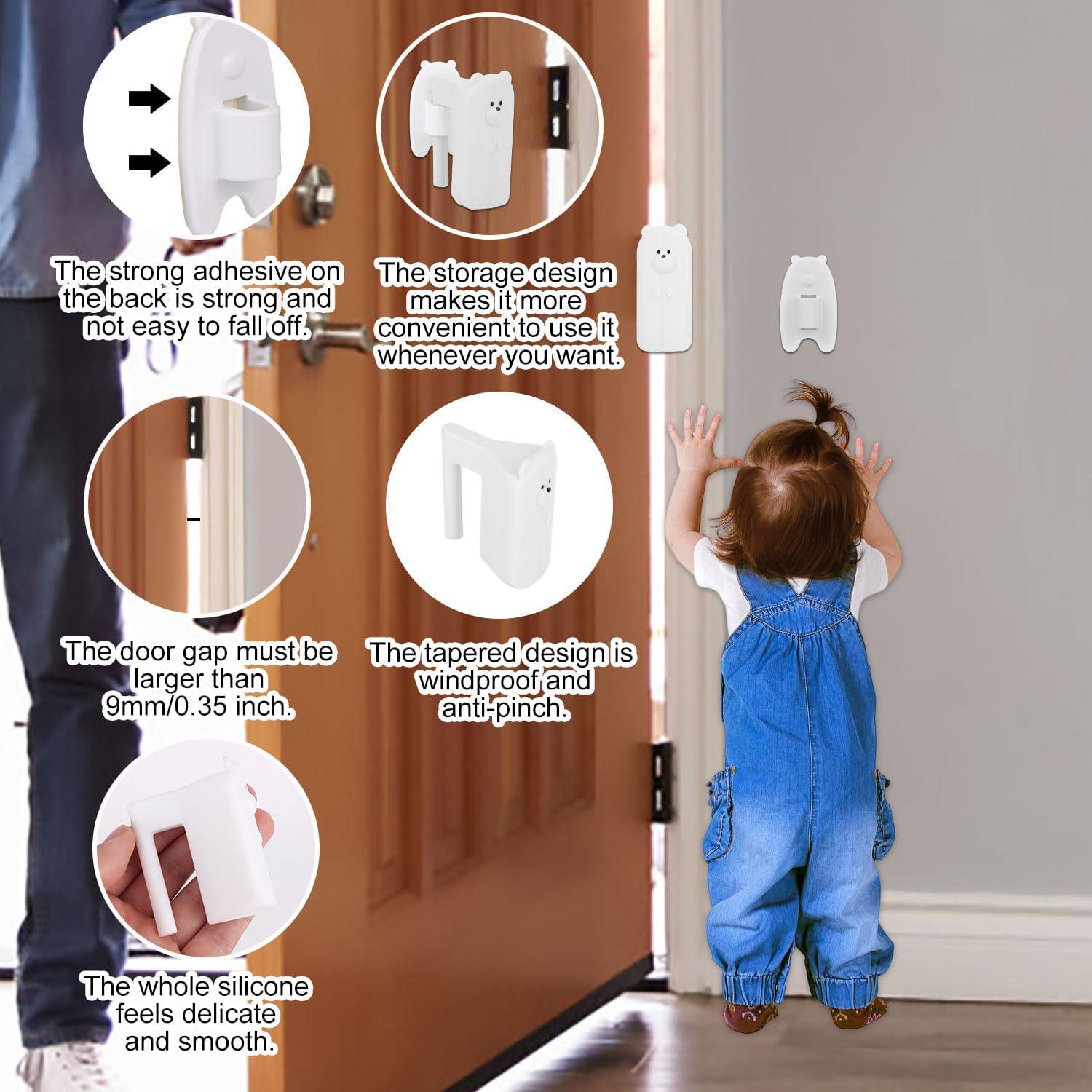 2 Protectores de Puerta para Bebés BOXOB Silicona Blanco