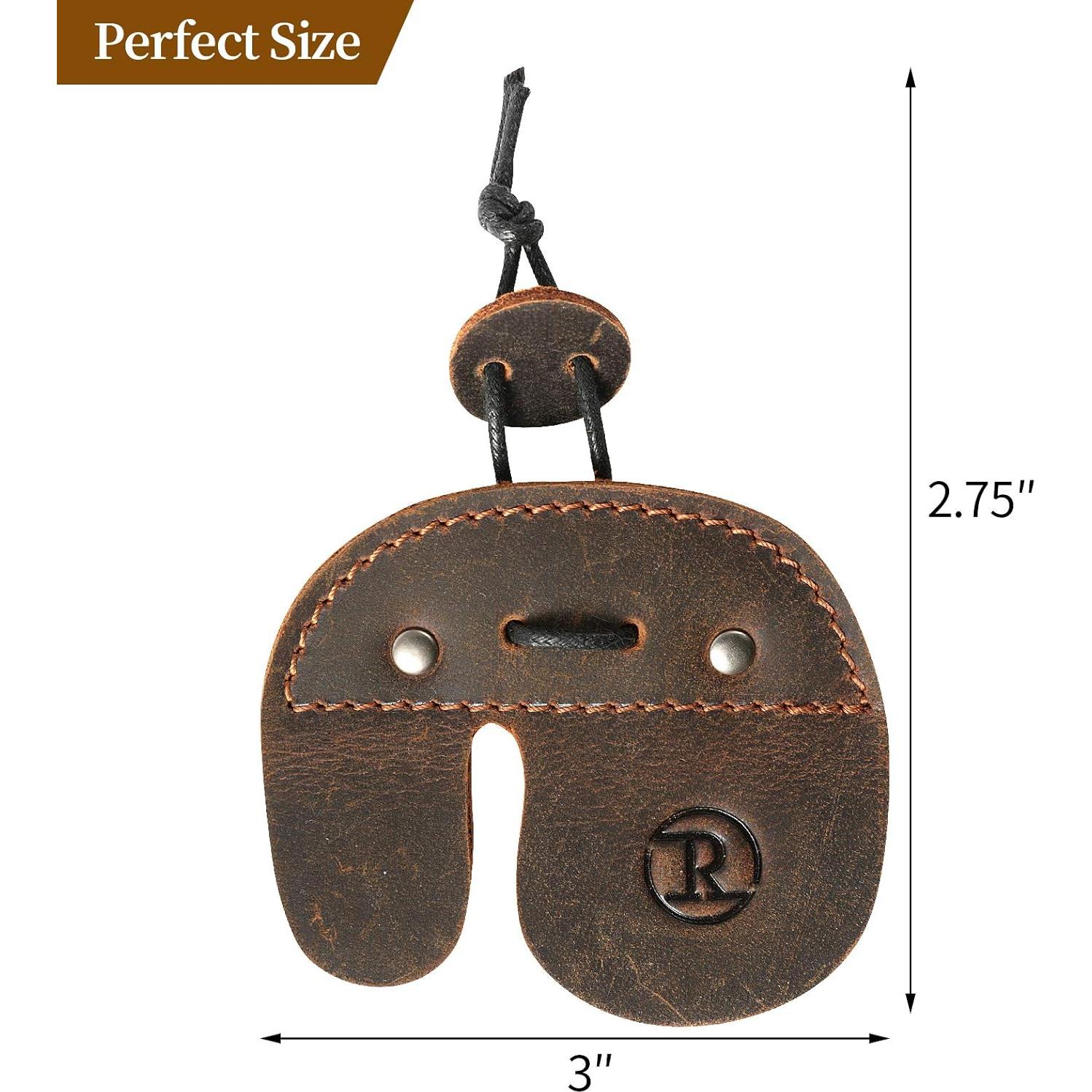 Protector de Dedo de Arquería Ringsun de Cuero para Tiro