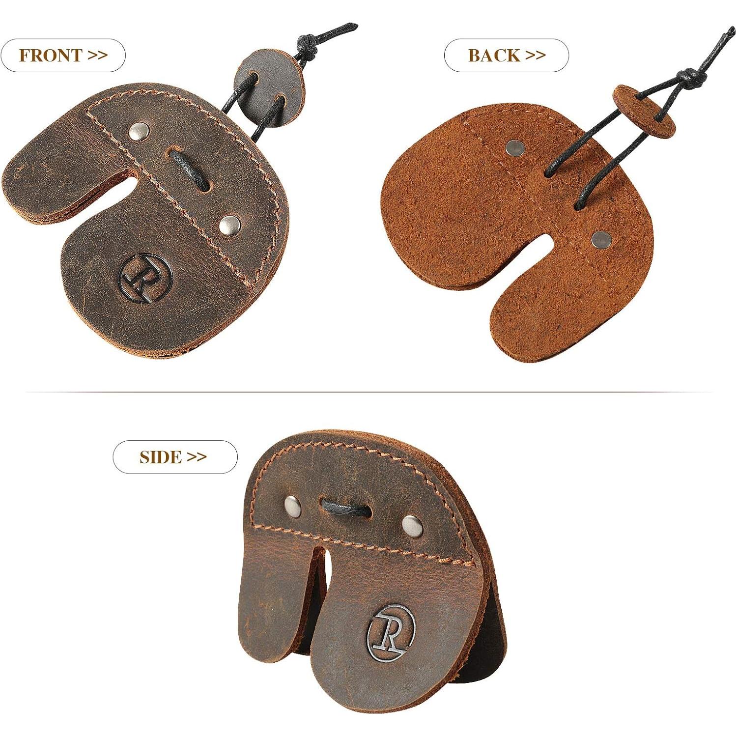 Protector de Dedo de Arquería Ringsun de Cuero para Tiro