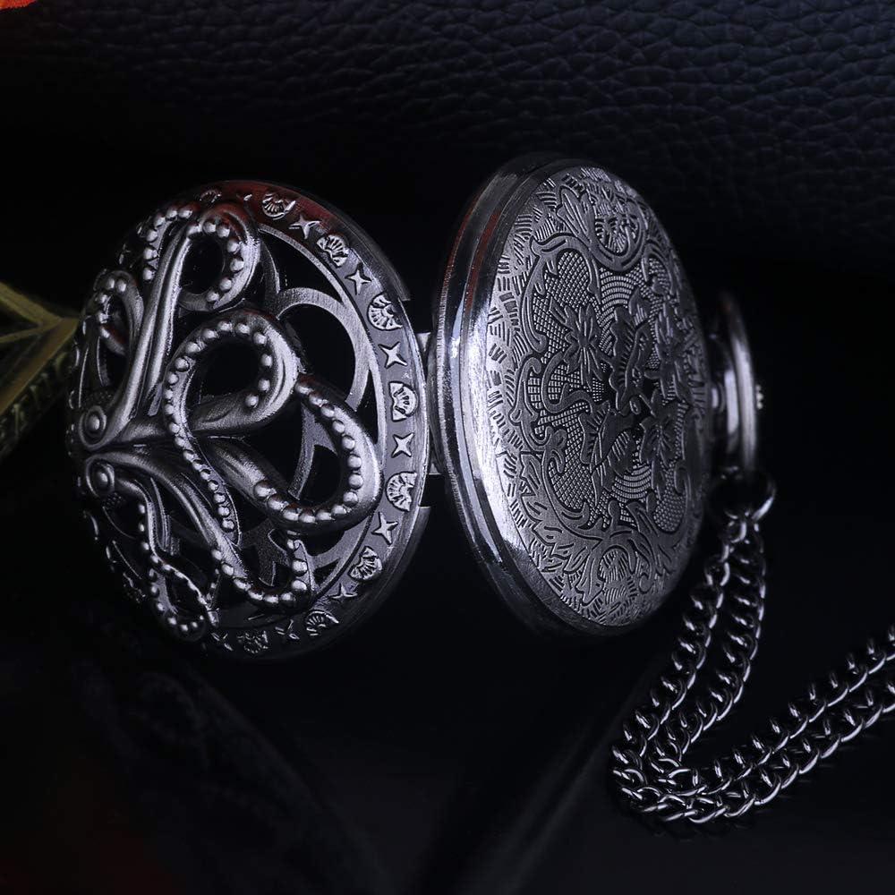 Reloj de bolsillo BOSNI CF1173 Steampunk con cadena 4.5 cm