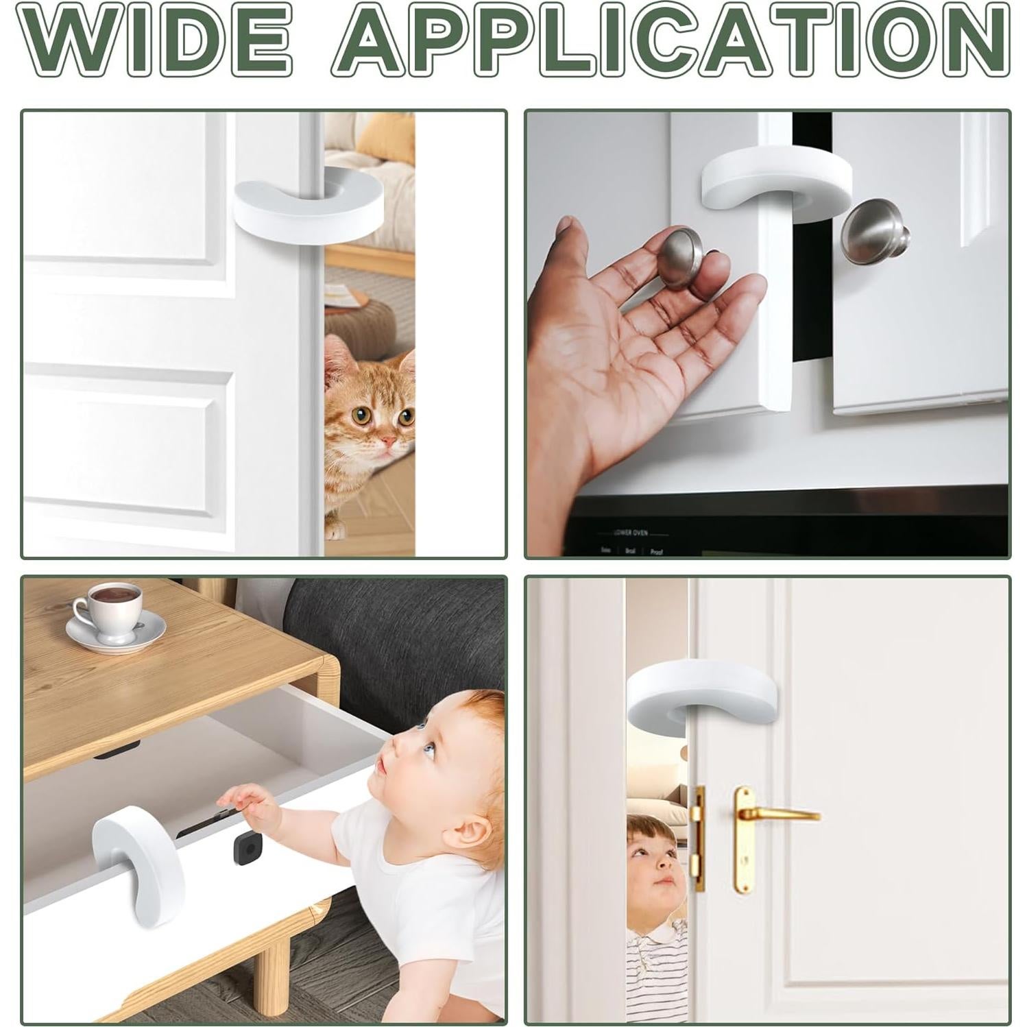 6 Detenedores de Puerta YIIFELL Espuma Blanca Anti Golpe