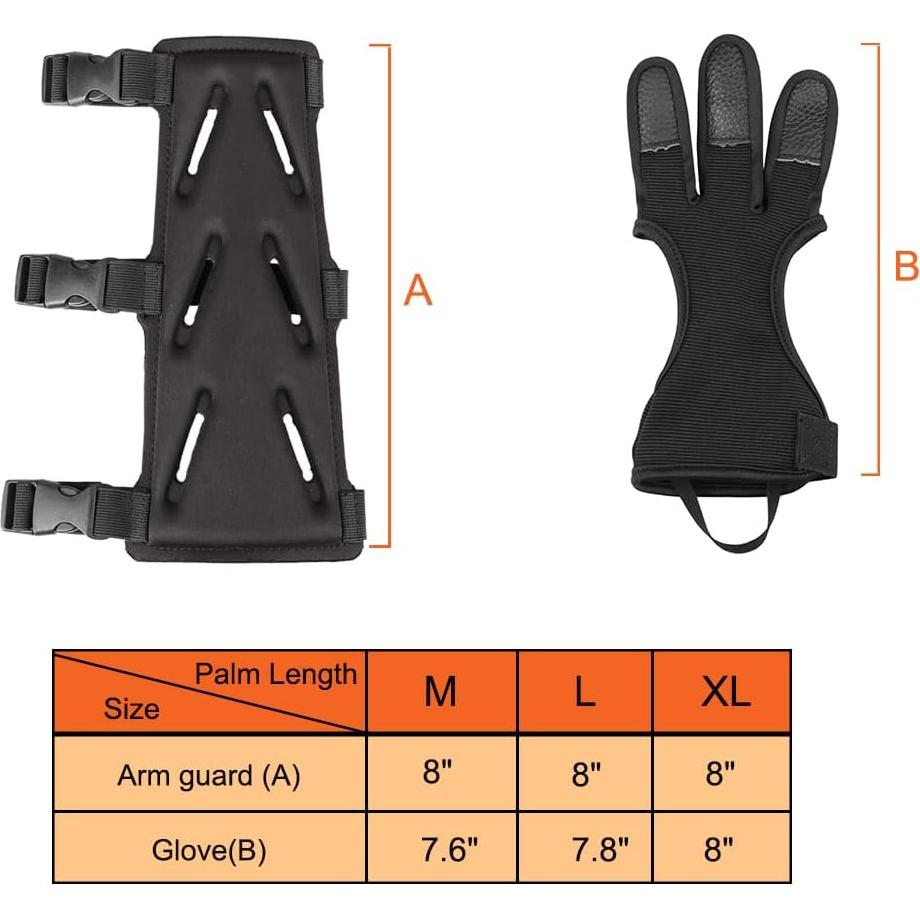 Guantes y protector de brazo KRATARC N1 para tiro con arco