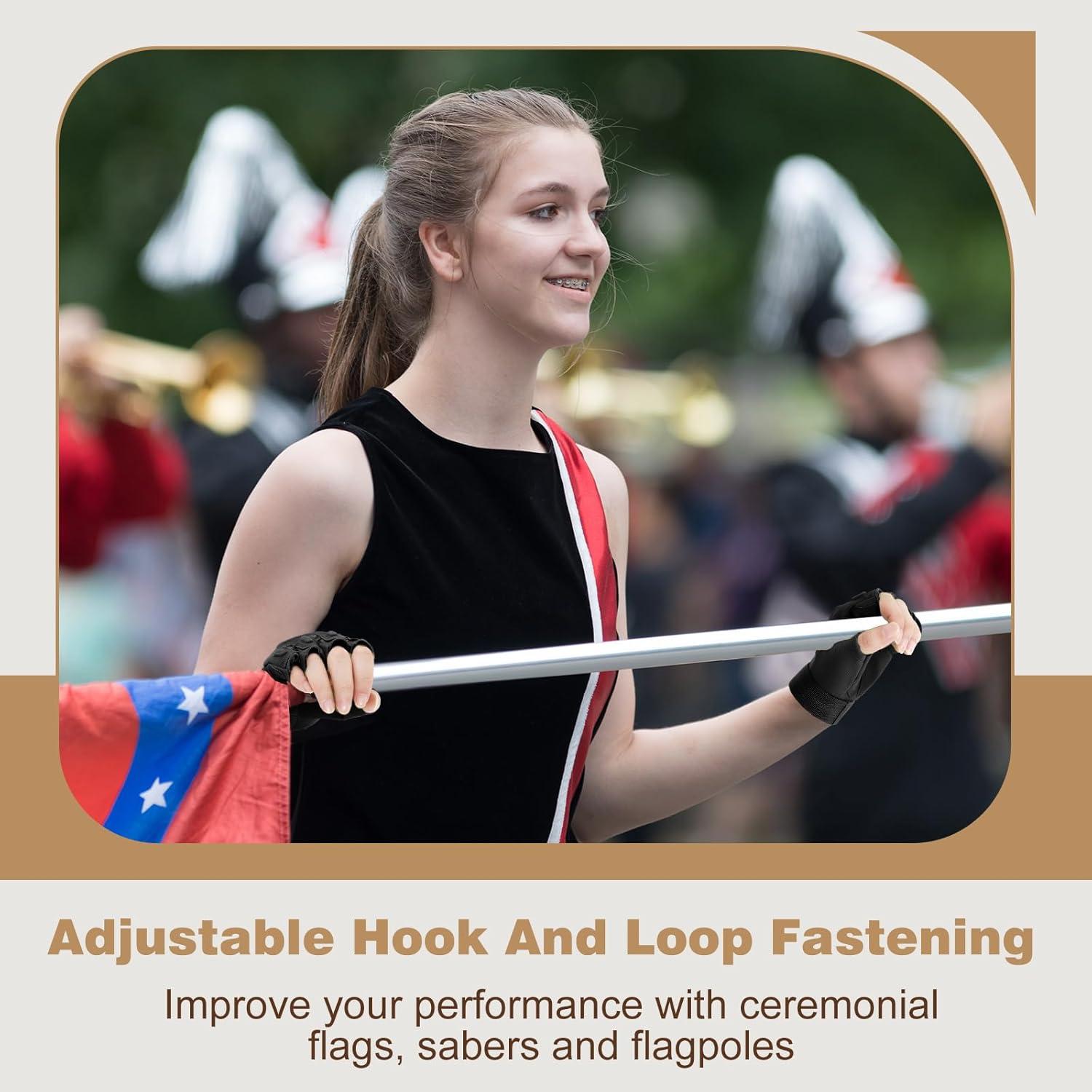 Guantes Sin Dedos Negro Teenyyou para Color Guard - 2 Pares