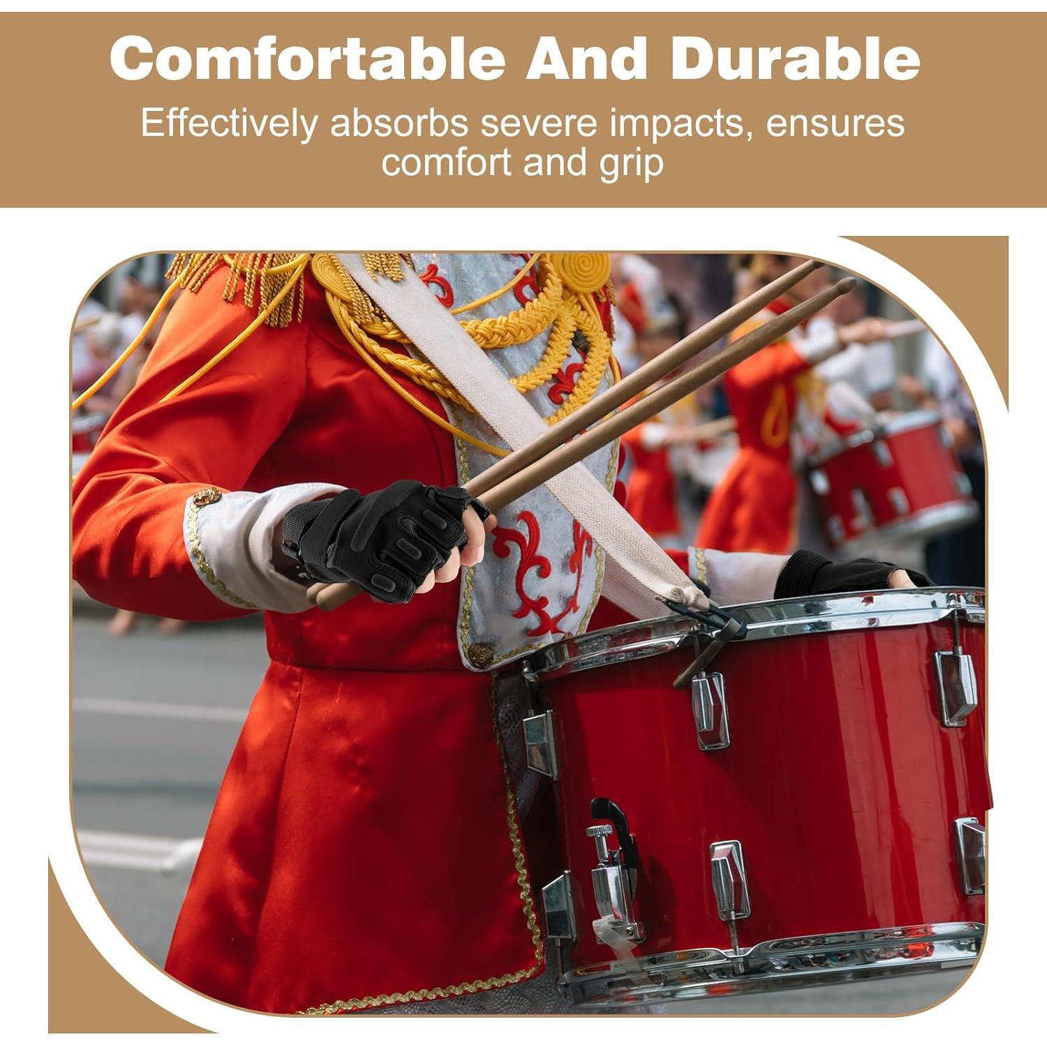 Guantes Sin Dedos Negro Teenyyou para Color Guard - 2 Pares