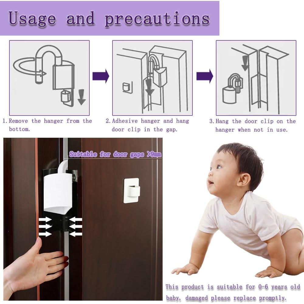 Set de 4 Protectores de Dedos para Puerta Bebé Blanco