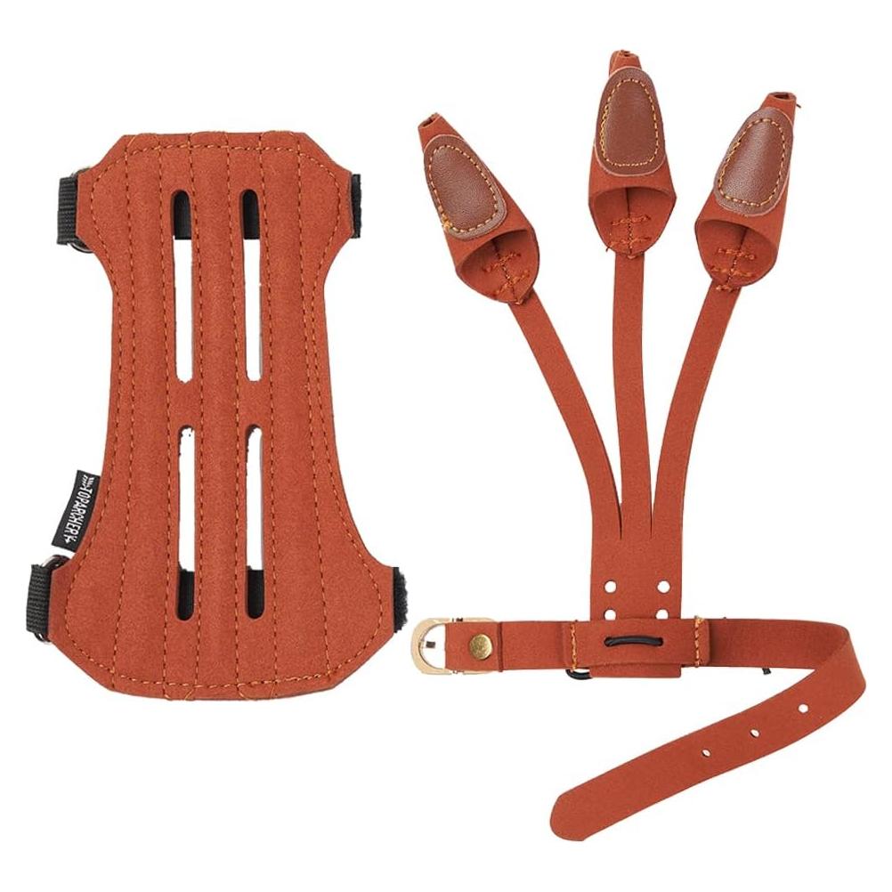 Protector de Brazo y Guantes de Arquería TOPARCHERY Marrón