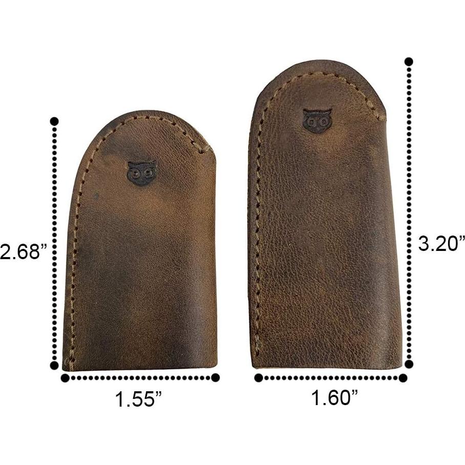 Set de 3 Pares de Dedales de Cuero Hide & Drink - Marrón