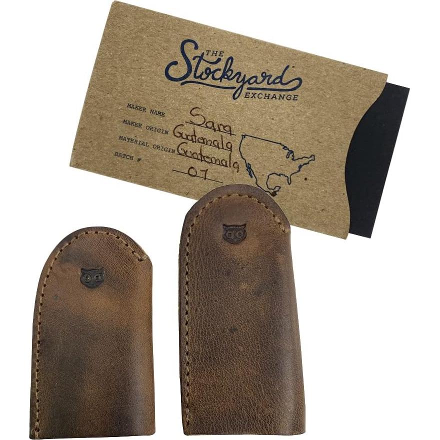 Set de 3 Pares de Dedales de Cuero Hide & Drink - Marrón