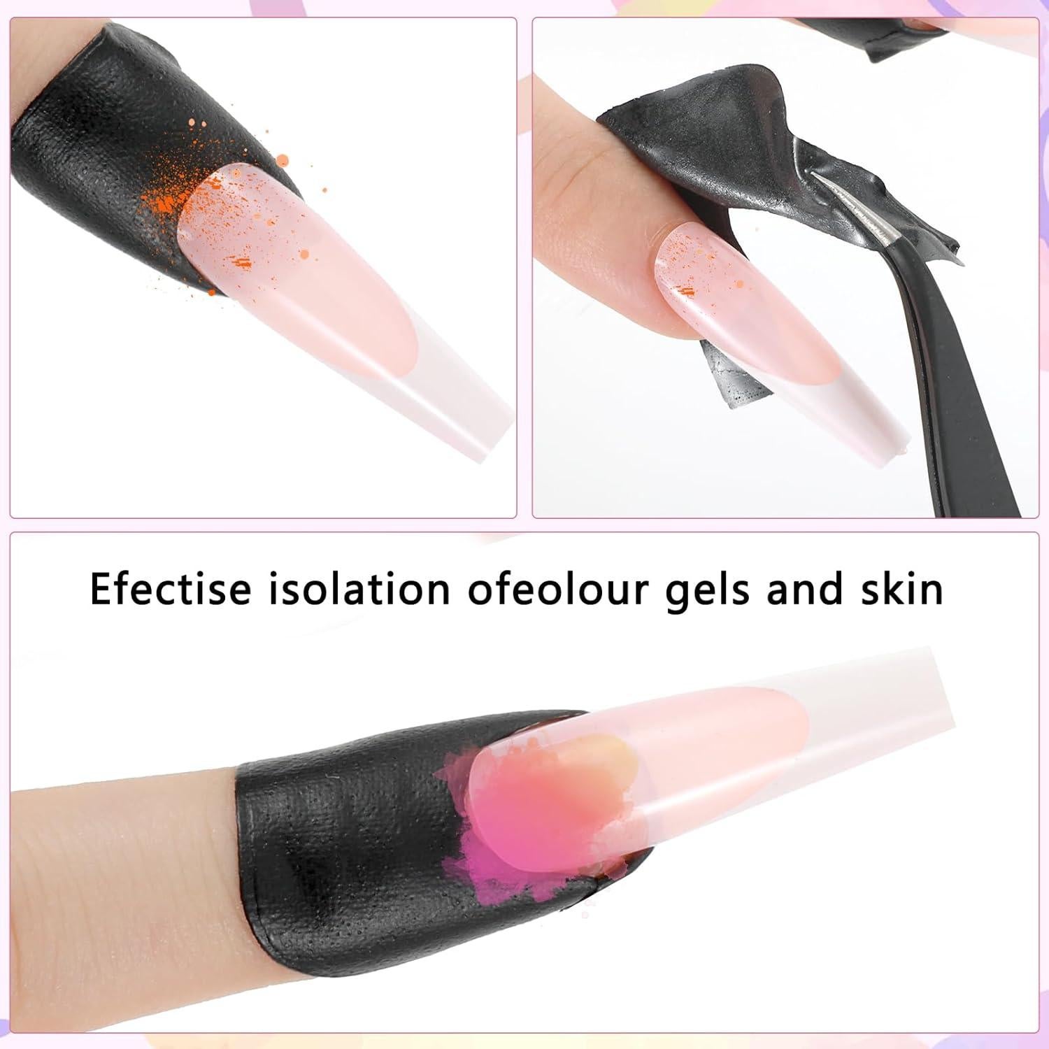 100 Protectores de Esmalte de Uñas Bremorou - Cutícula Negra