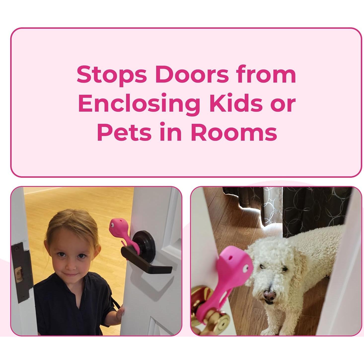 Tope de puerta SAFESLAM Rosa a prueba de bebés y mascotas