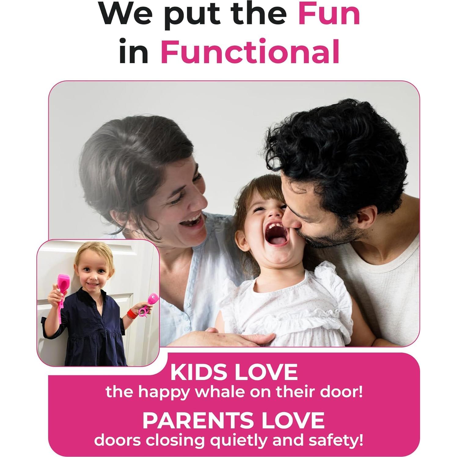 Tope de puerta SAFESLAM Rosa a prueba de bebés y mascotas