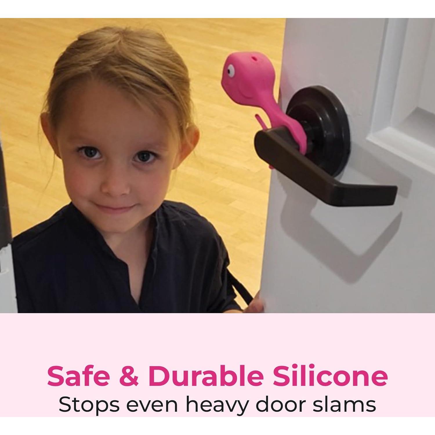 Tope de puerta SAFESLAM Rosa a prueba de bebés y mascotas