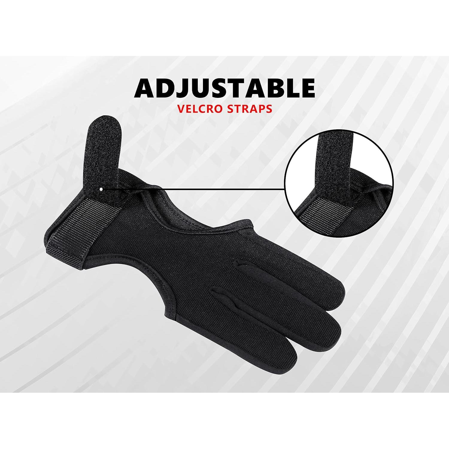 Guante de Tiro con Arco Mighty Musk BAG-10001 Cuero Negro