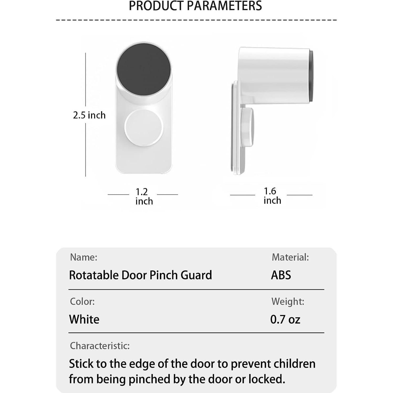 Guardián de Puerta Antipinchazo Kytasryl 3 PCS Blanco