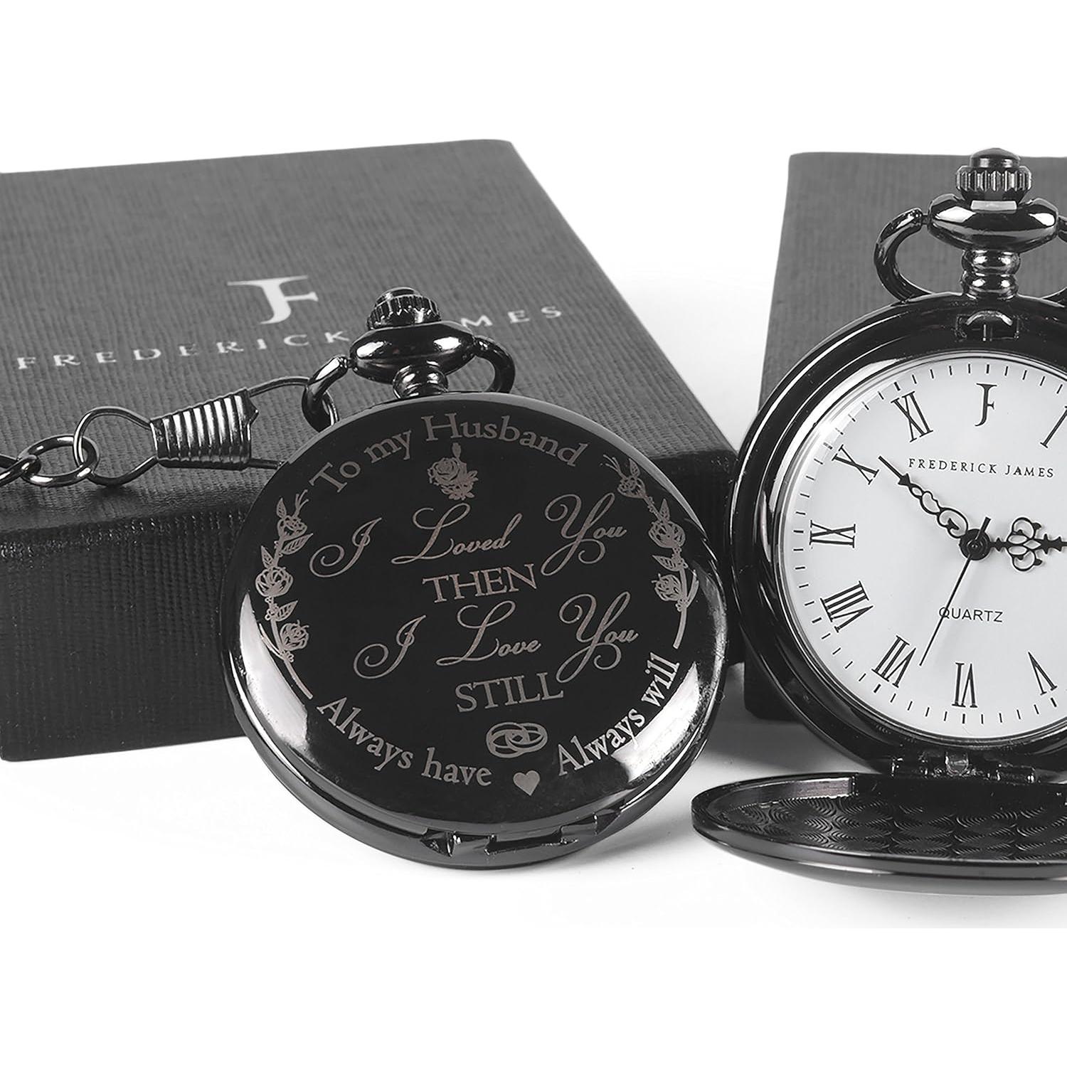 Reloj de Bolsillo FREDERICK JAMES Grabado para Esposo