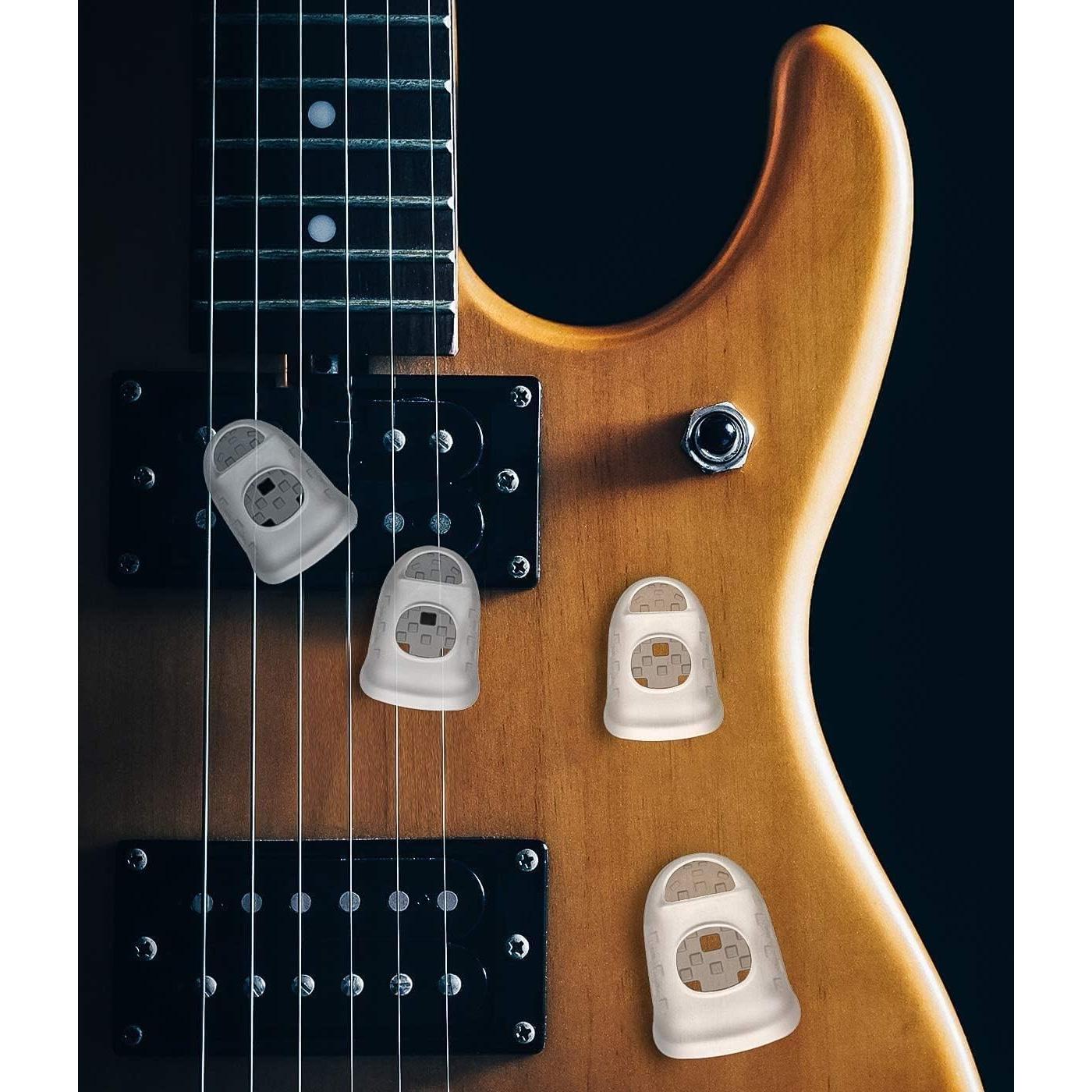 Guitar Fingertip Protectors, 25-Pack Silicone Finger Covers for Guitar/Ukulele/Banjo/Mandolin – Breathable, Flexible, Non-Slip Practice Sleeves, Mixed Colors with Storage Case, Reusable