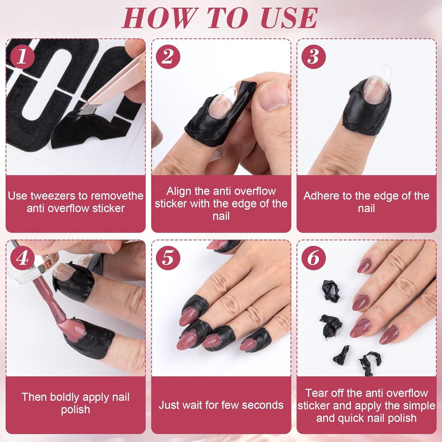 40pcs Protectores de Esmalte de Uñas VARMDUKKE Negro