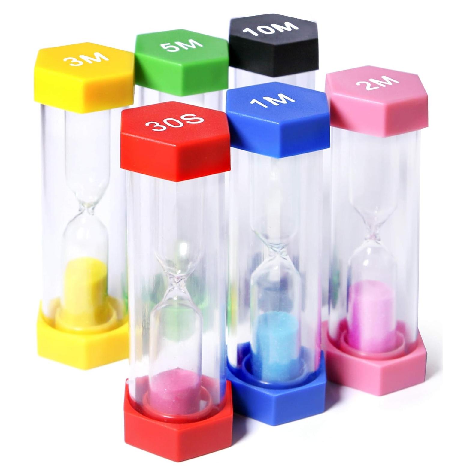 Conjunto de 6 Relojes de Arena PROLOSO Multicolor 30s a 10min