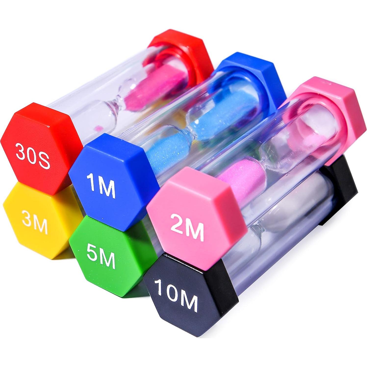 Conjunto de 6 Relojes de Arena PROLOSO Multicolor 30s a 10min