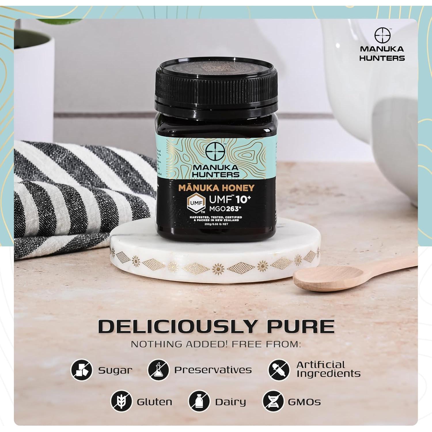 Miel Manuka Hunters UMF 10+ 250g - Endulzante Natural Puro