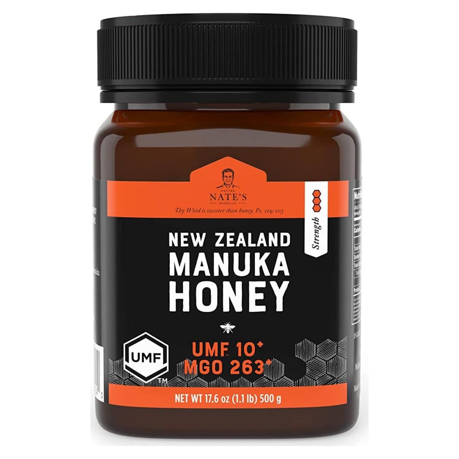 Miel Cruda Manuka Nate MGO 263+ UMF 10% 499g Nueva Zelanda