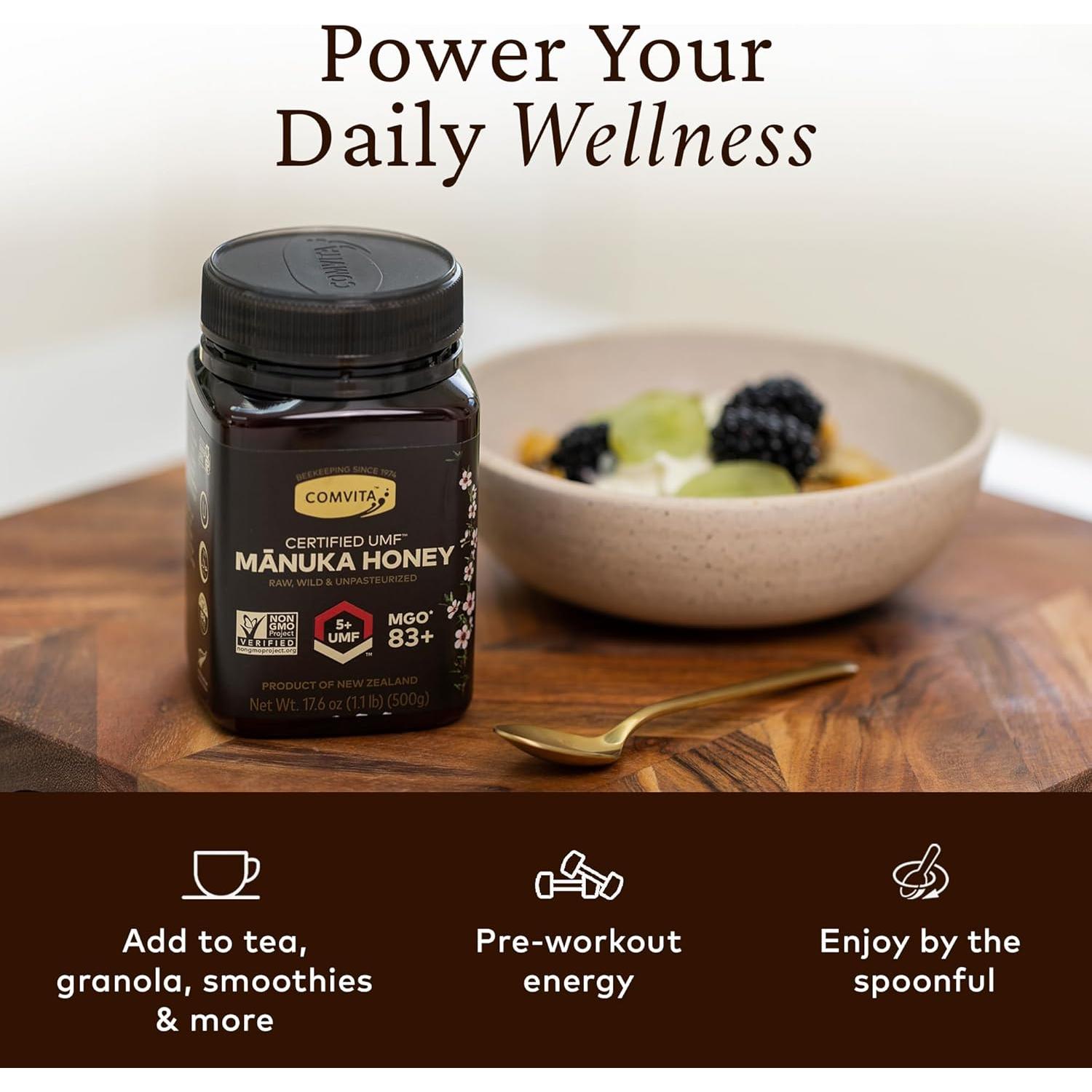 Miel de Manuka Cruda Comvita UMF 5+ 500g Pura y No OGM