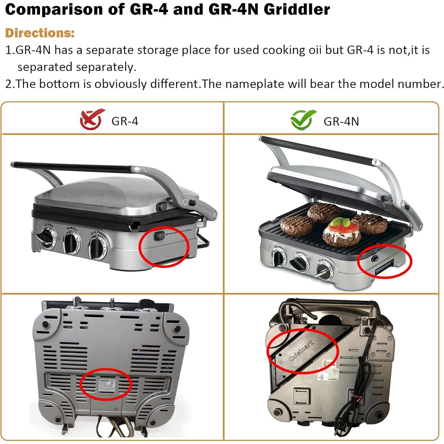 Placas Griddler Reversibles FOCOllK para Cuisinart GR-4N