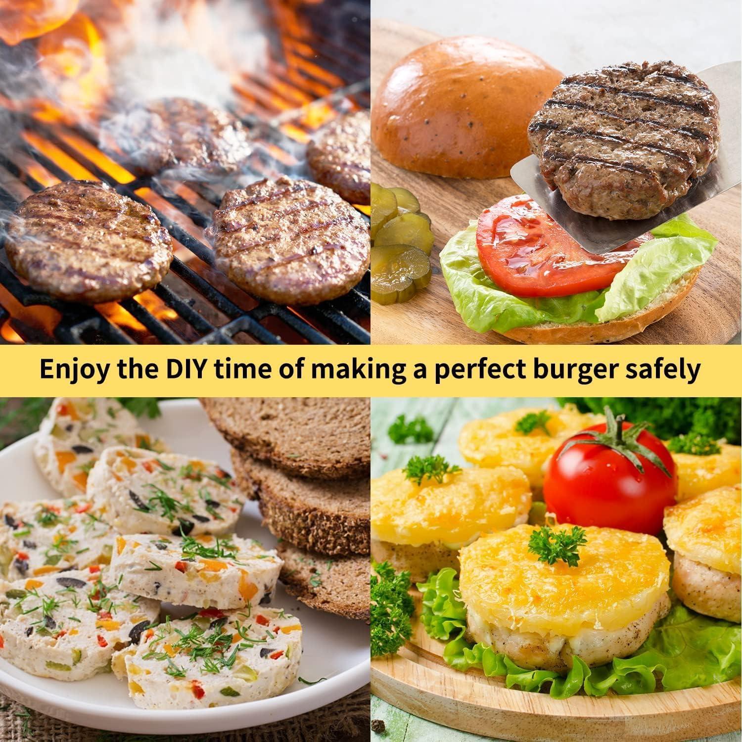 Prensa de Hamburguesas Ajustable Acero Inoxidable 11.5x14cm