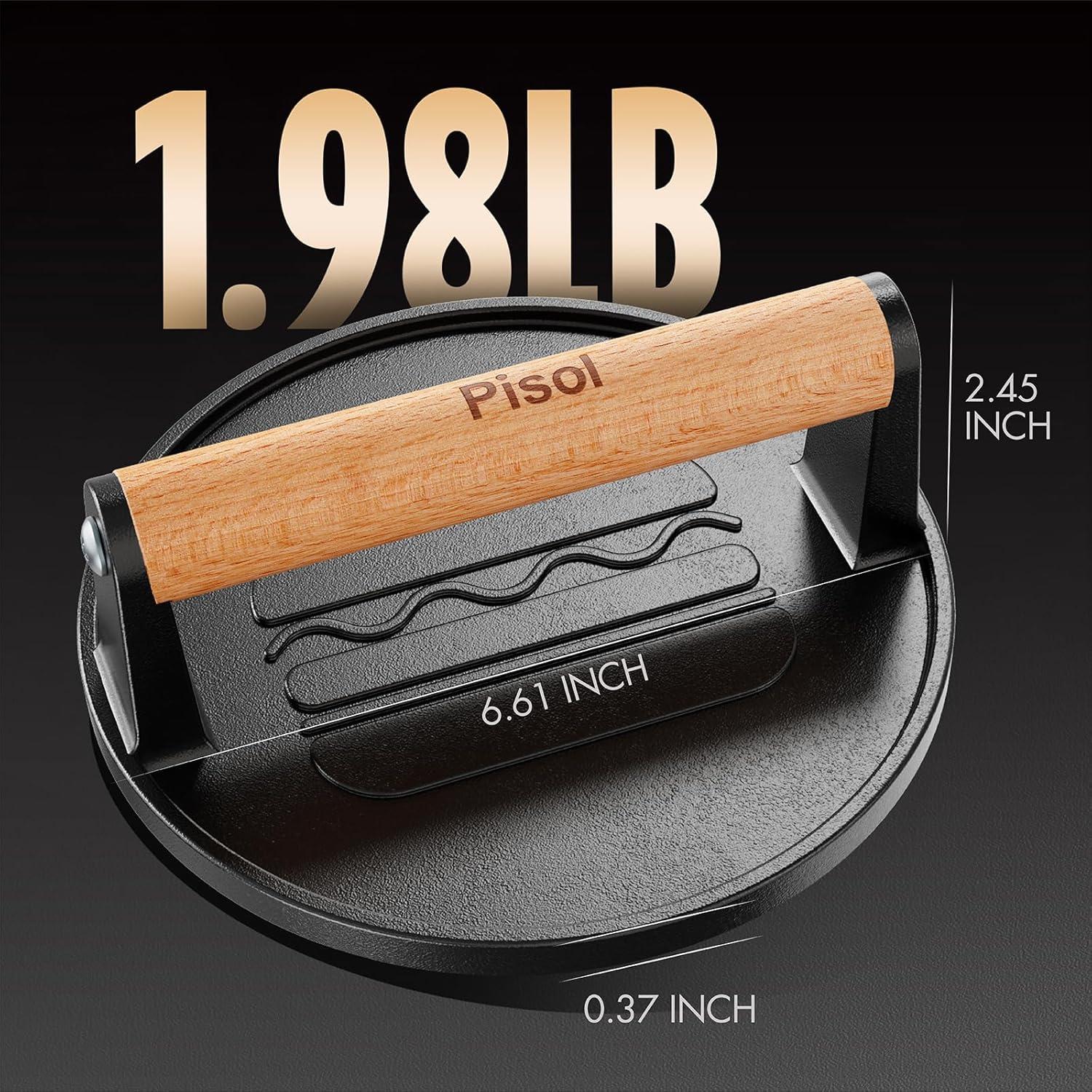 Prensa para Hamburguesas Pisol de Hierro Fundido 16,76 cm