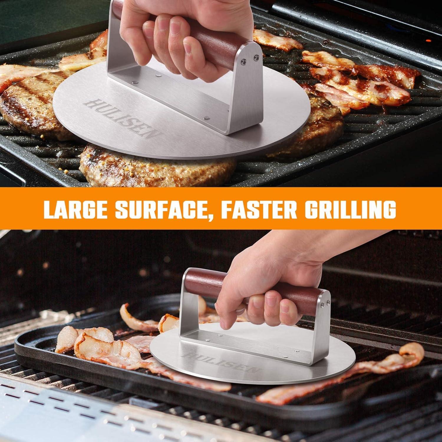 Prensa de Hamburguesas HULISEN 21.8 cm Acero Inoxidable