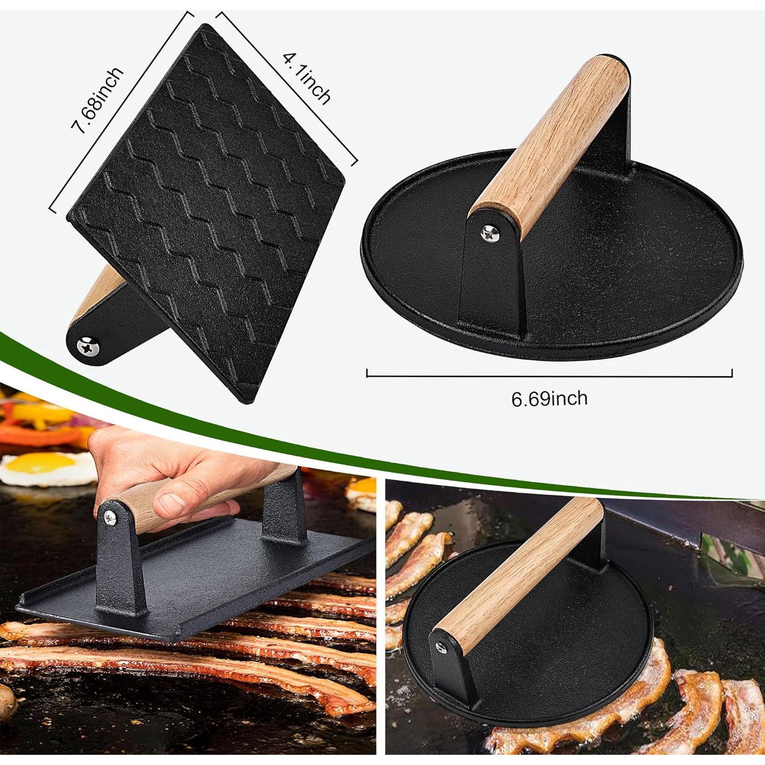 POLIGO Kit de Prensa para Hamburguesas 5 Piezas Antiadherente