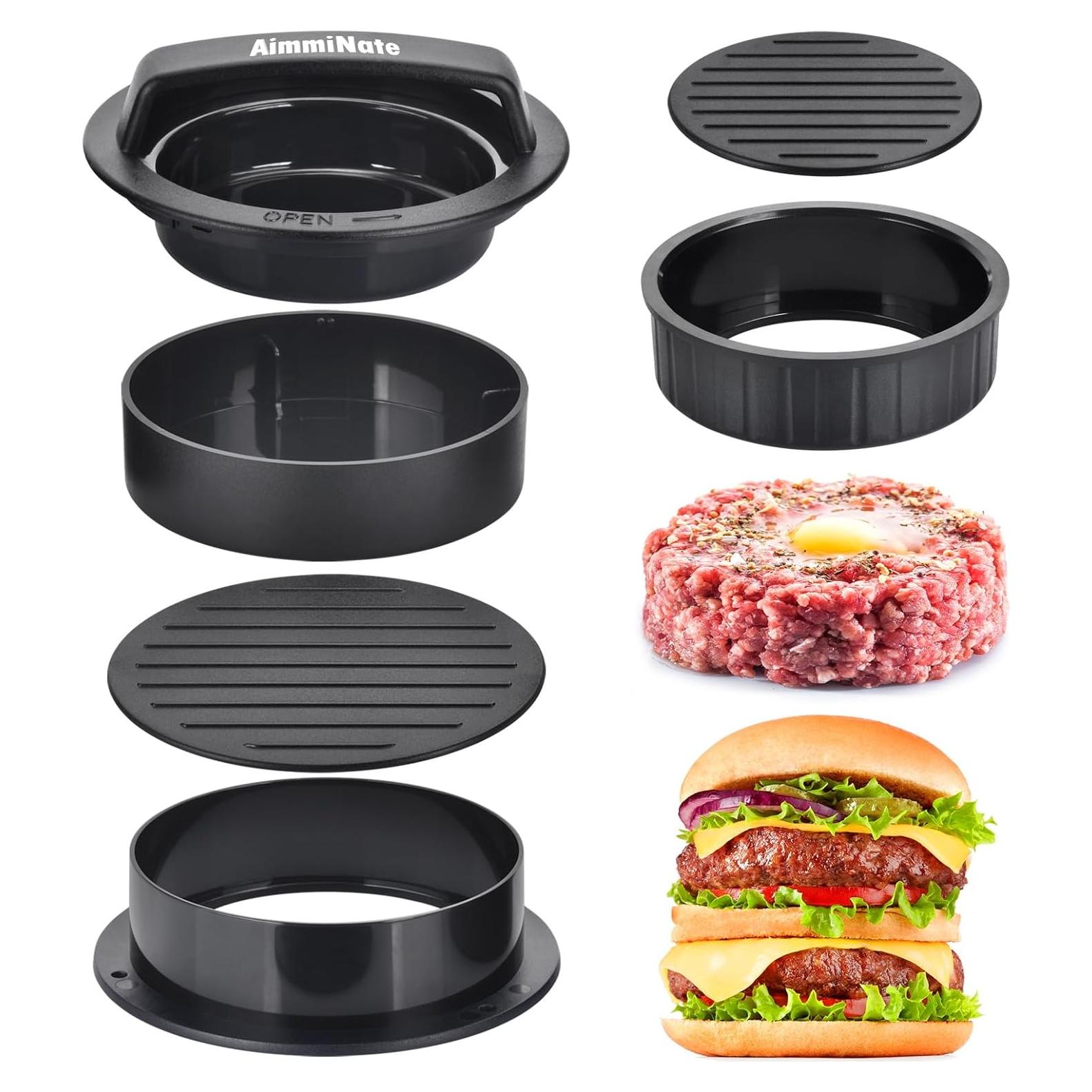 Prensa de Hamburguesas 3 en 1 Aimmi, Rellenas y Sliders