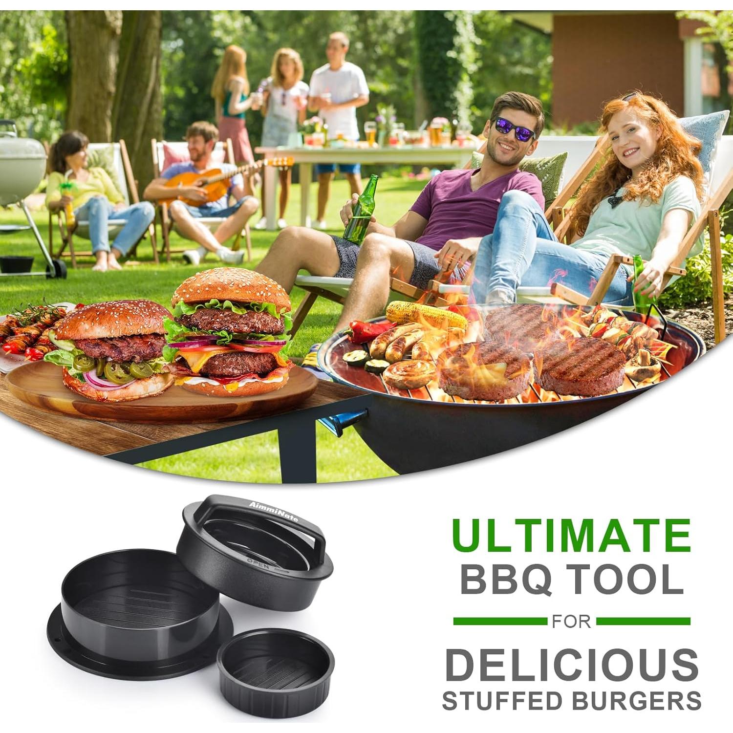 Prensa de Hamburguesas 3 en 1 Aimmi, Rellenas y Sliders