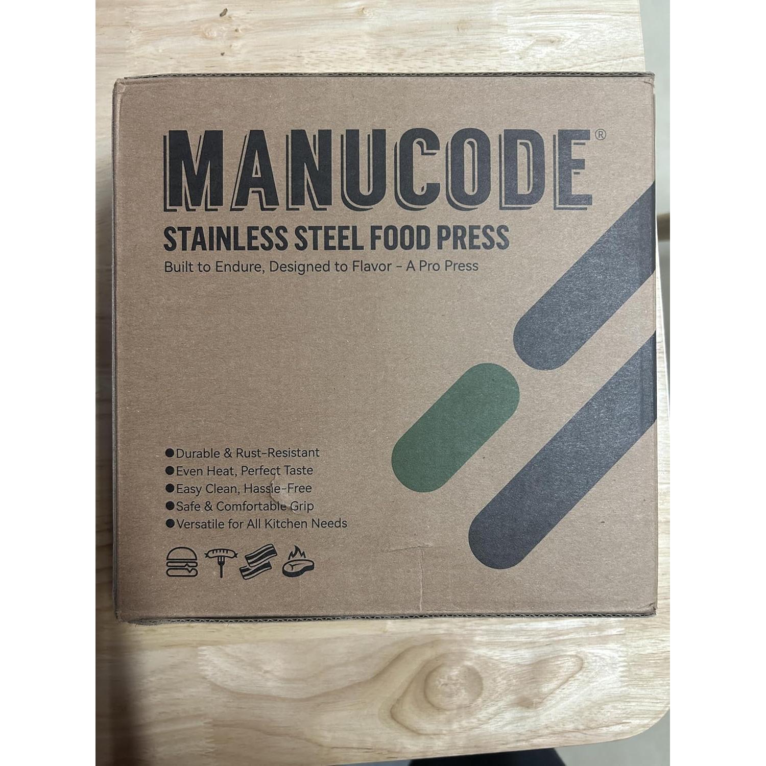 Prensa para Hamburguesas Manucode 9" Acero Inoxidable 1.72 kg