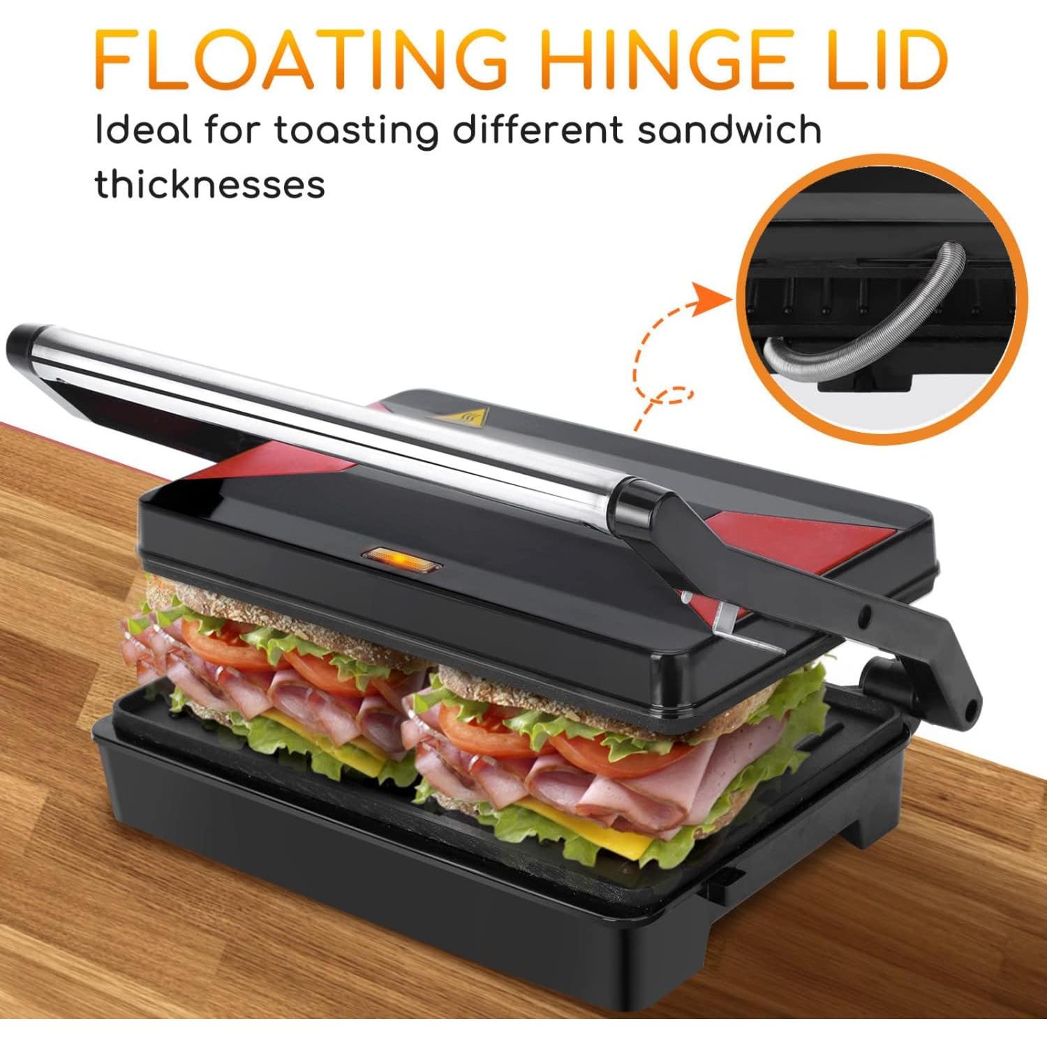 Hacedor de Sándwiches Panini Aigostar 1000W Antiadherente