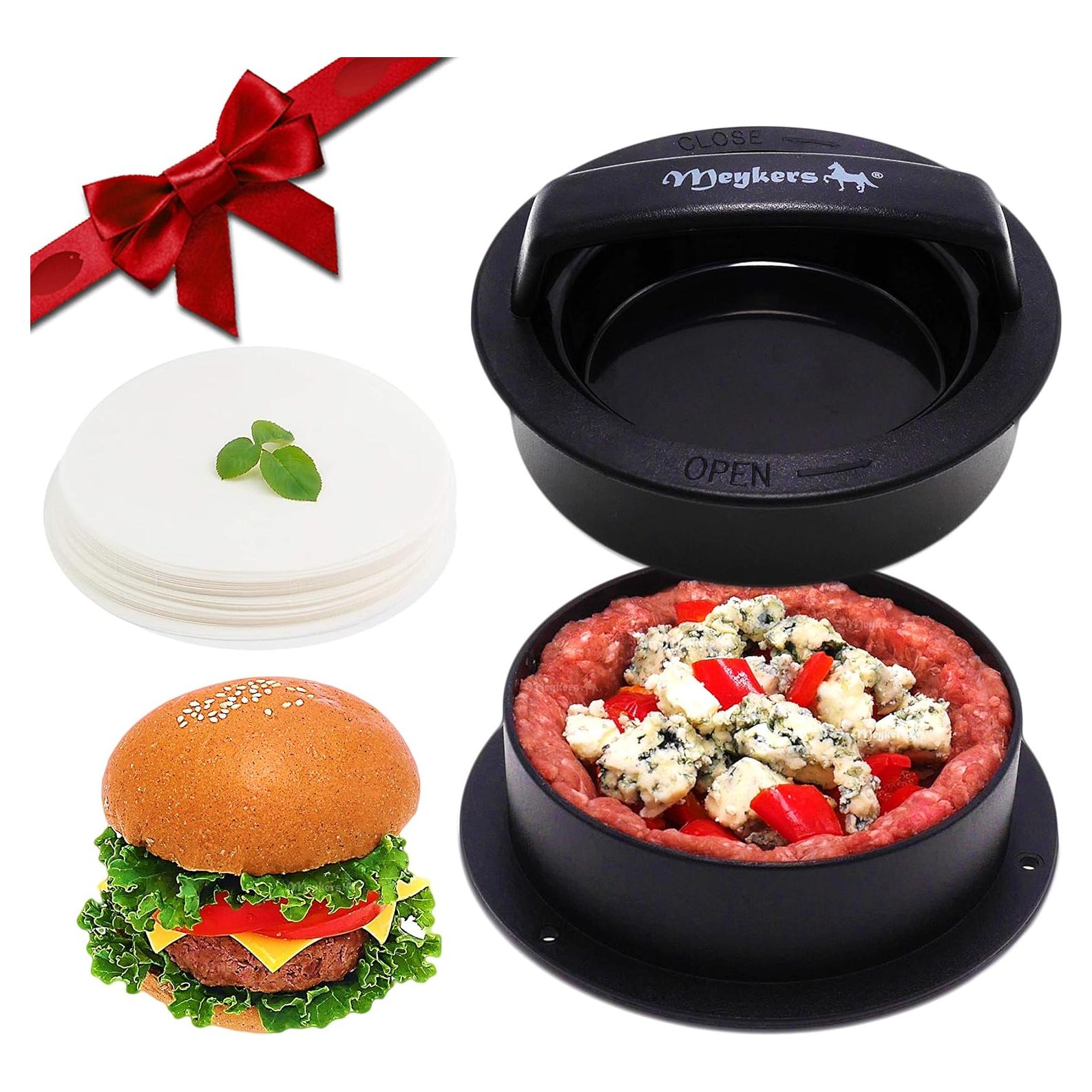 Prensa de Hamburguesas Meykers 3 en 1 con Molde Antiadherente