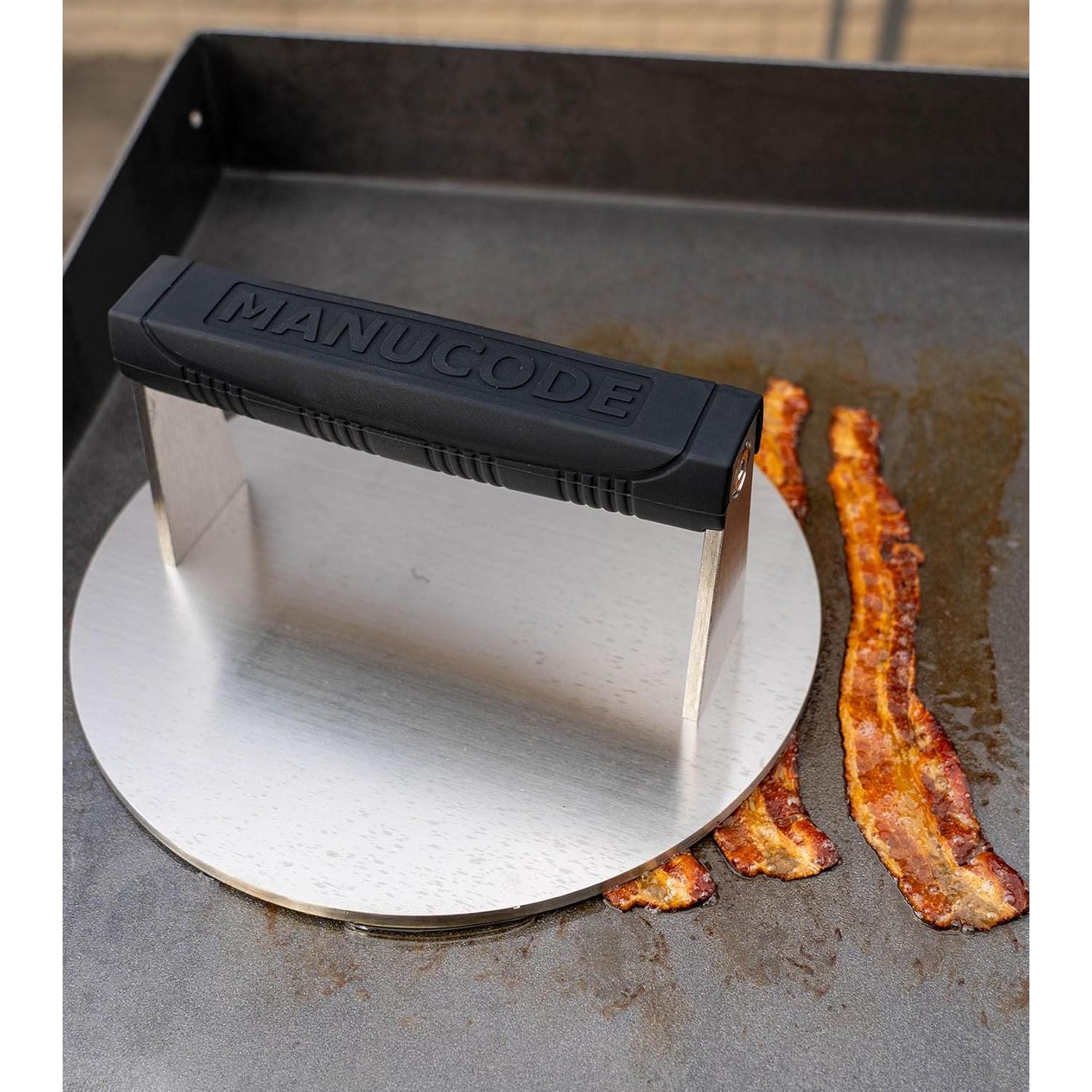 Prensa para Hamburguesas Manucode 1.47 kg 20.32 cm Acero Inoxidable