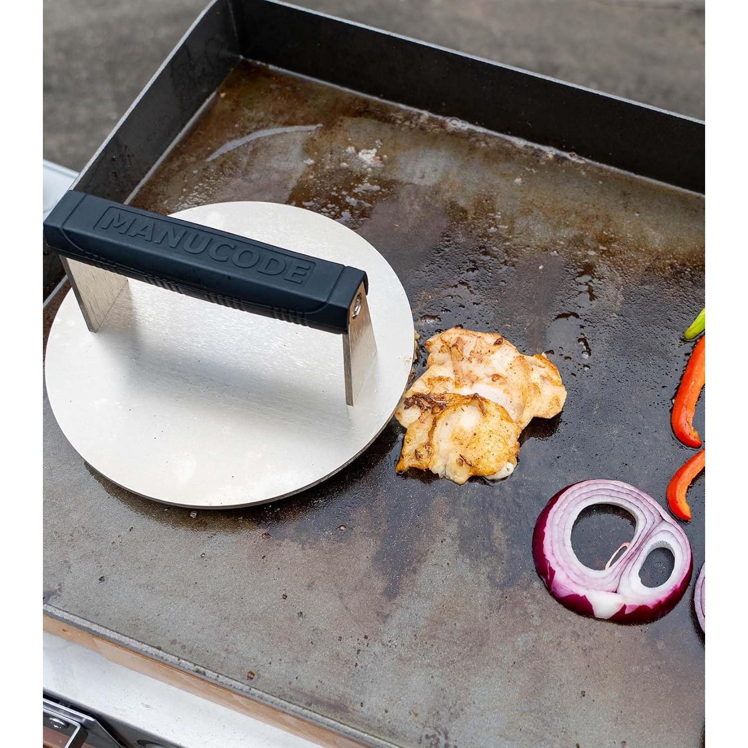 Prensa para Hamburguesas Manucode 1.47 kg 20.32 cm Acero Inoxidable