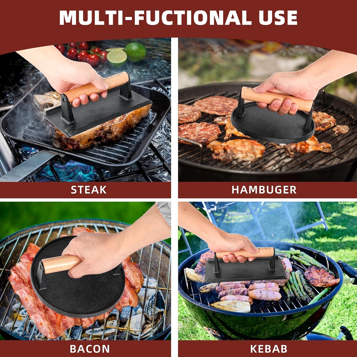 Prensa de Hamburguesas Hierro Fundido LWWTBS 20.8x10.9 cm