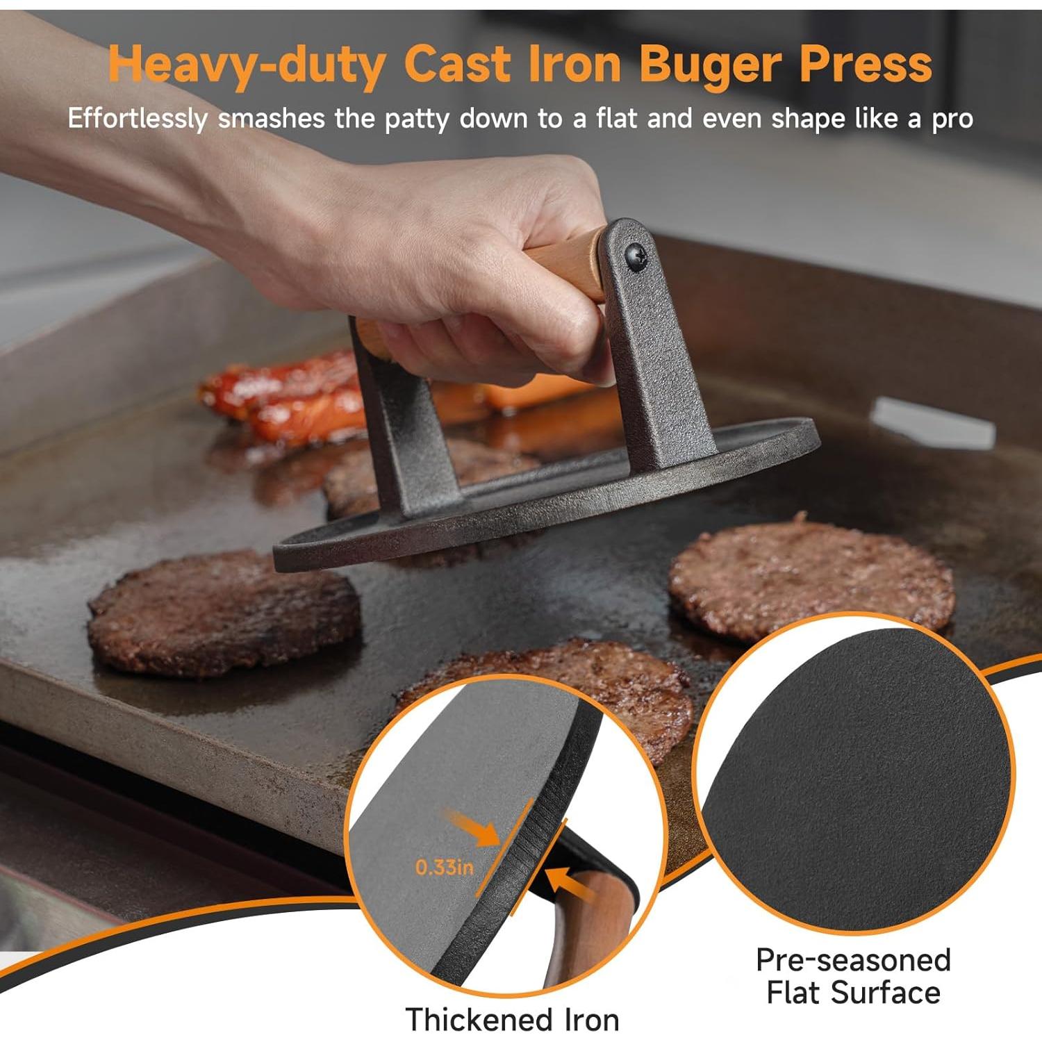 Prensa para Hamburguesas SHINESTAR 17.8 cm Hierro Fundido