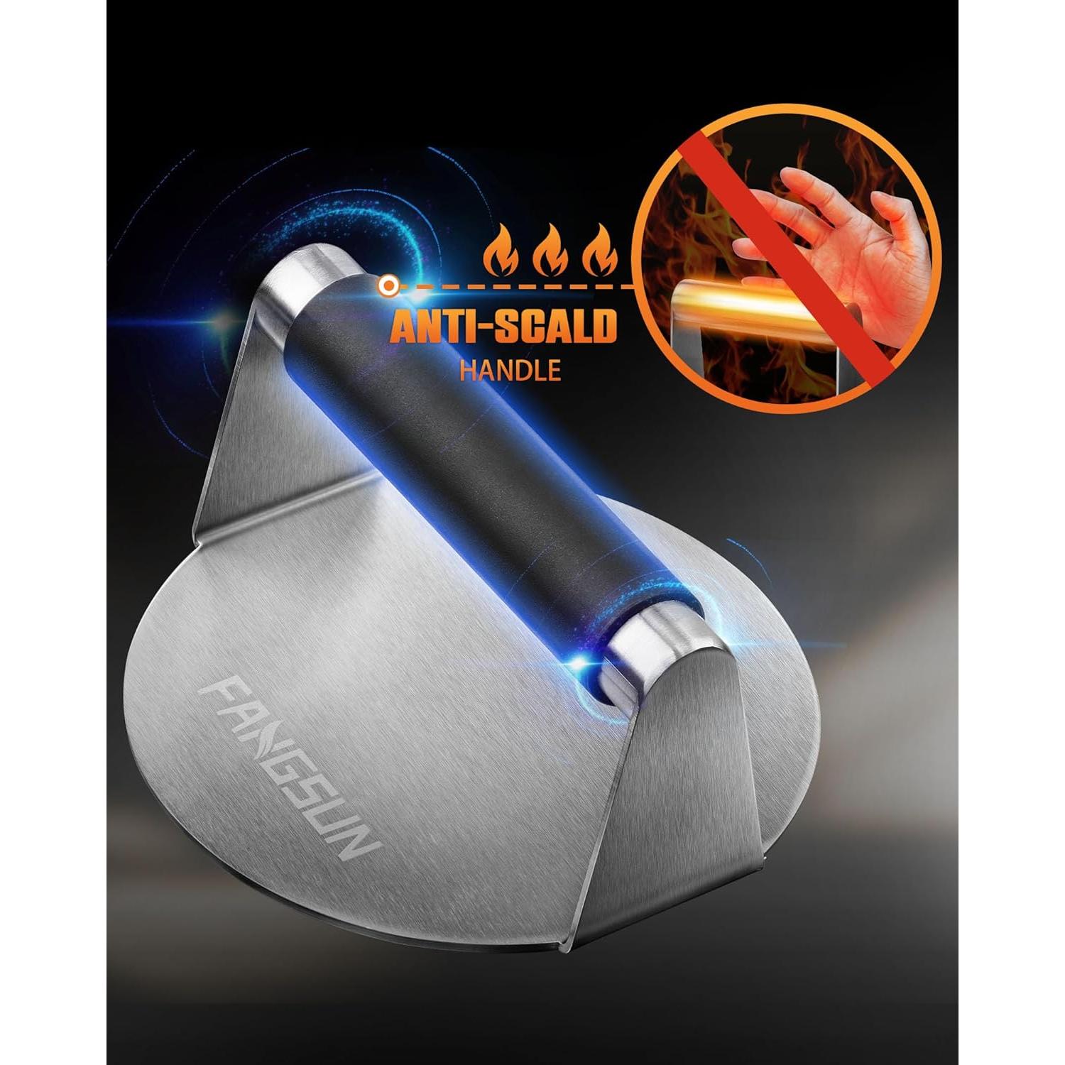 Prensa de Hamburguesas FANGSUN Acero Inoxidable 14,73 cm