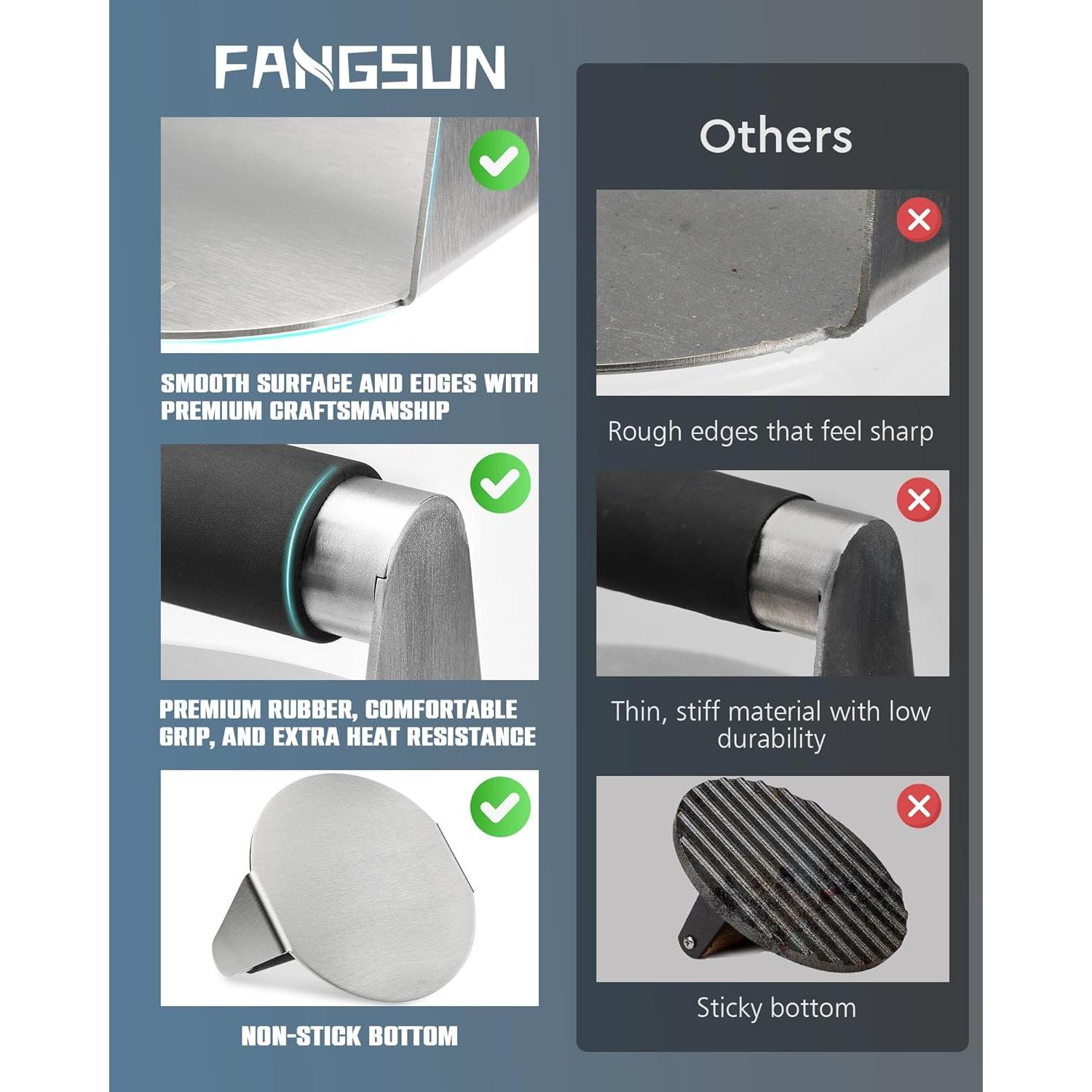 Prensa de Hamburguesas FANGSUN Acero Inoxidable 14,73 cm