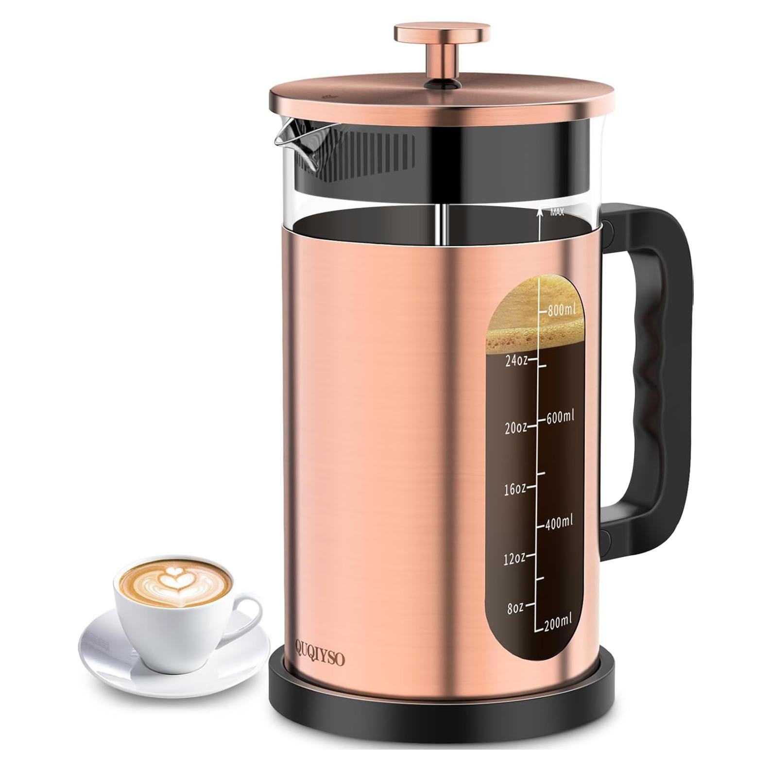 Cafetera Prensa Francesa QUQIYSO 1000 ml Acero Inoxidable