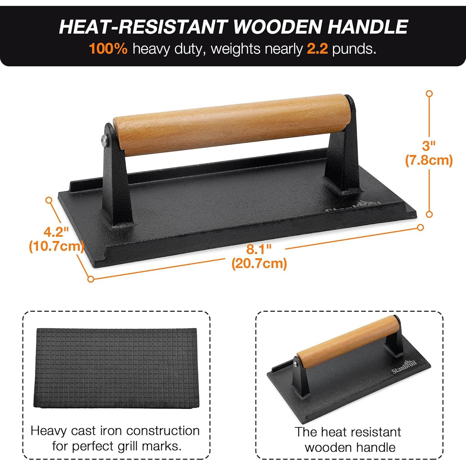 Kit de Parrilla Stanbroil: Dome de Derretir y Prensa Hierro